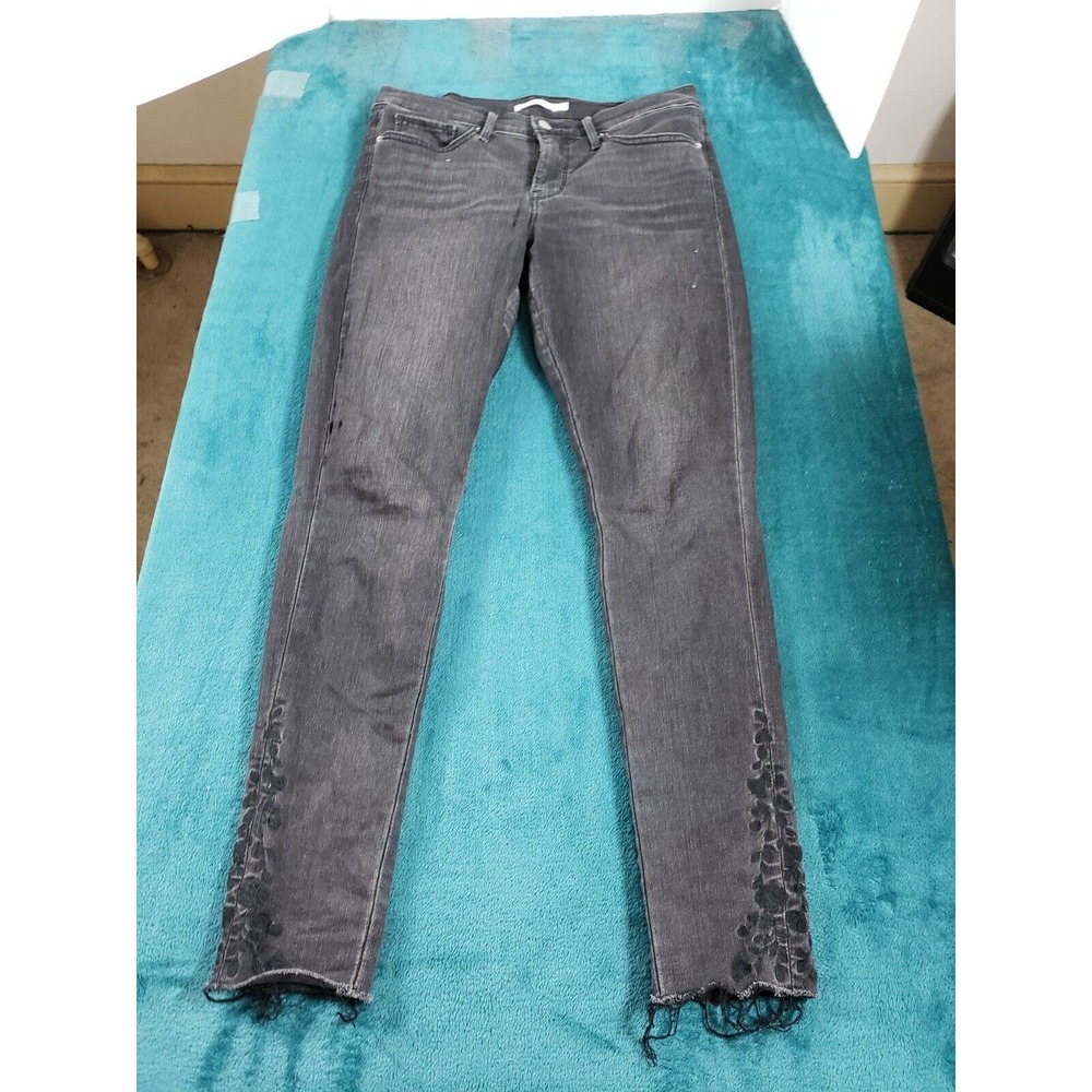 Levis 310 Jeans Womens Black Sz 30 Mid Rise Pants Stretch Skinny Ladies Denim